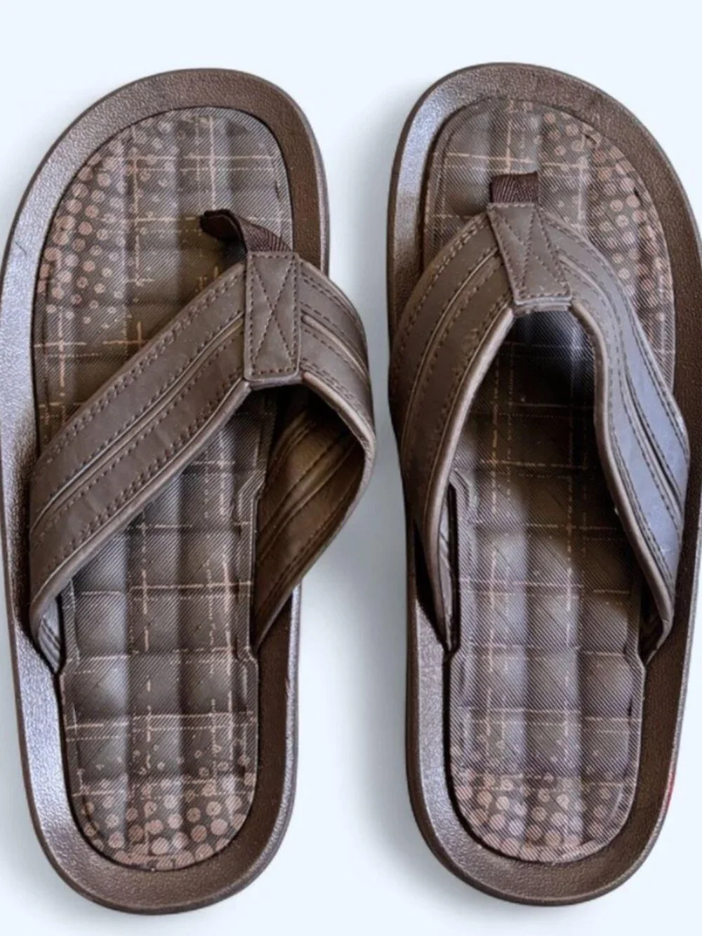 Men's Brown Cushioned Flip Flops